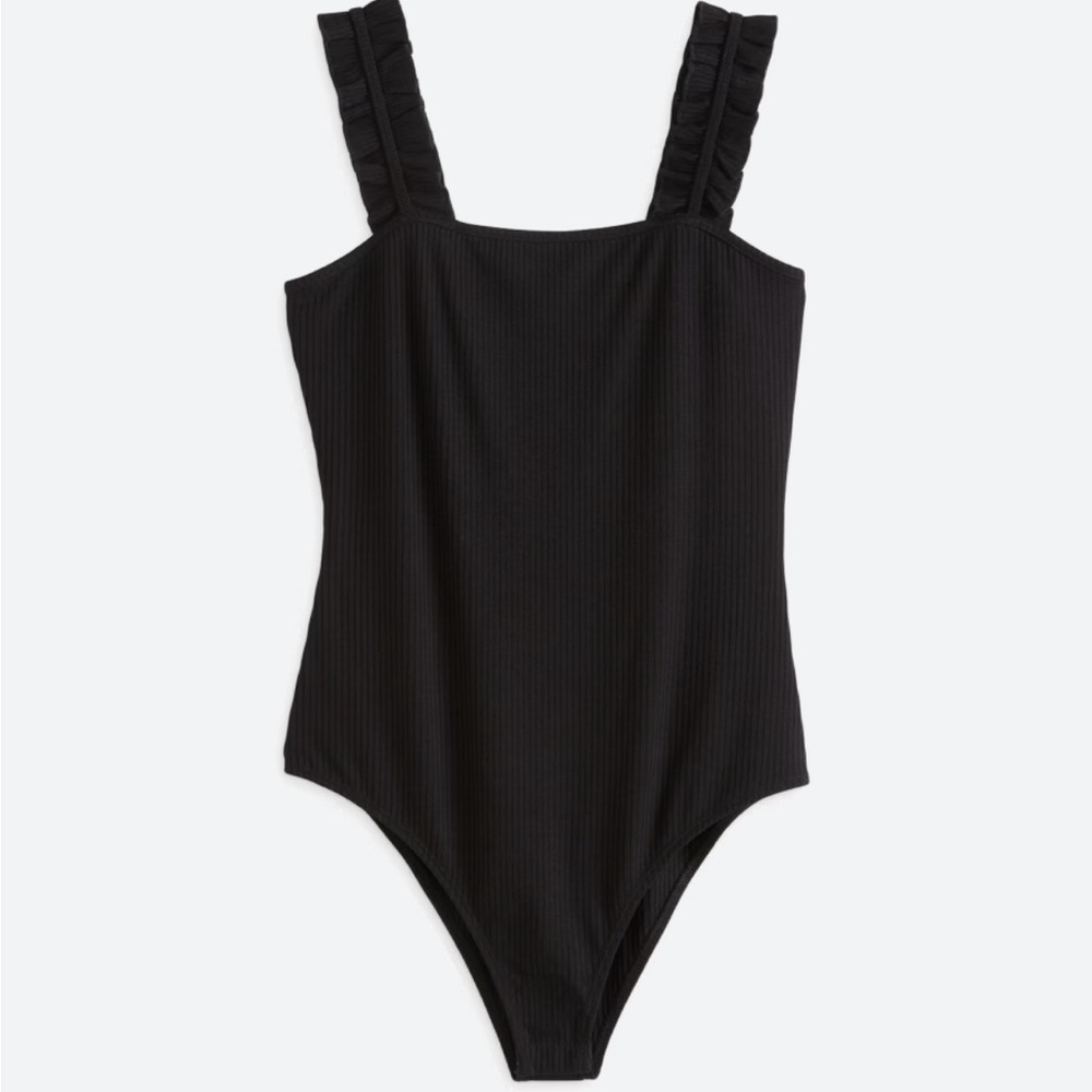 KAILEIGH Raina Ruffle Straps Knit Bodysuit